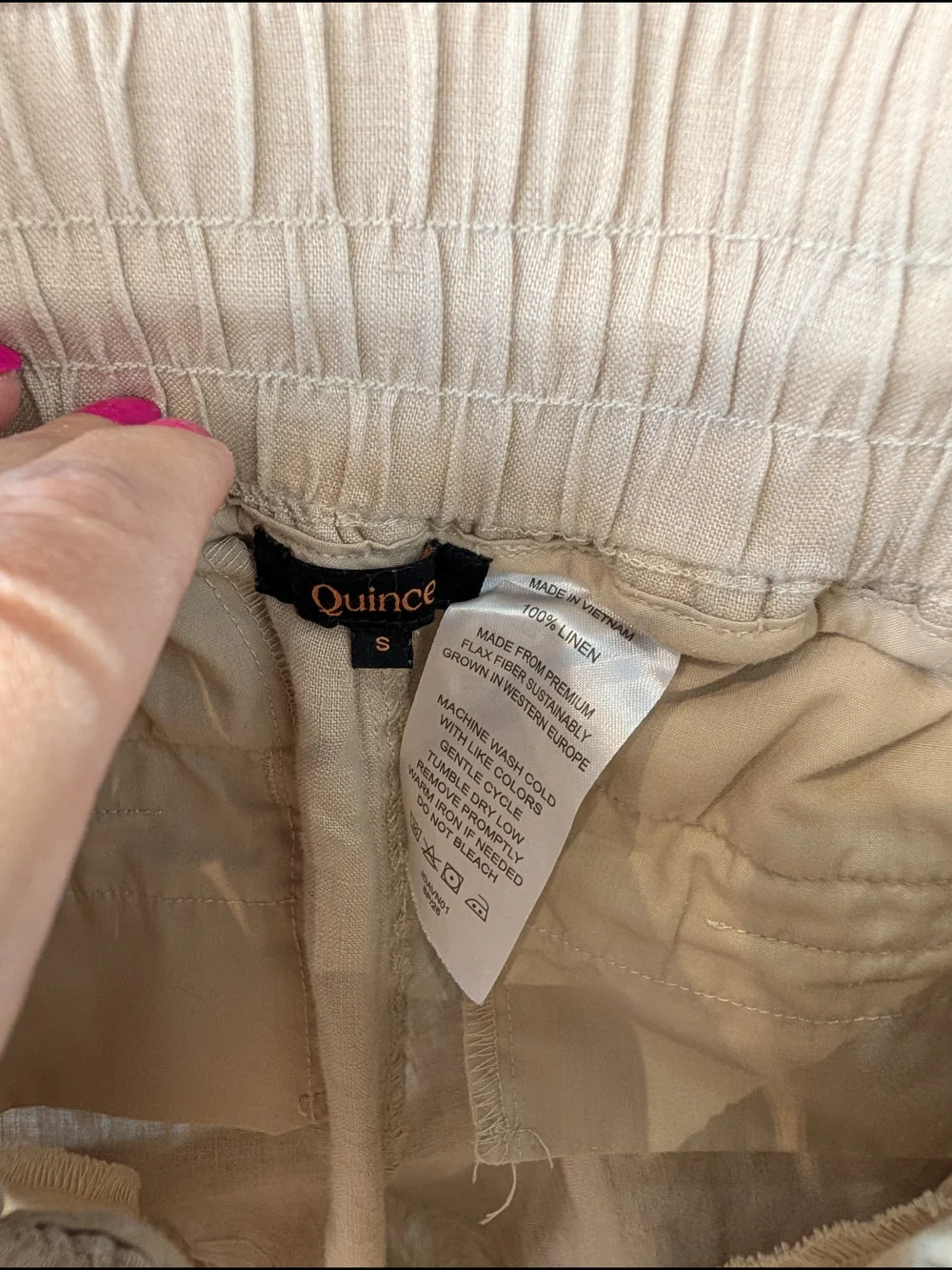 Quince Men's Linen-Blend Drawstring Pants - Light Beige